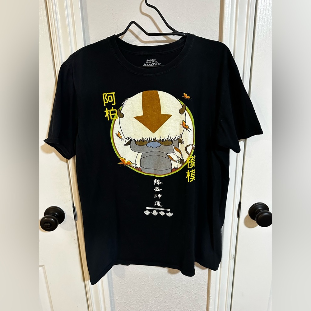 Avatar The Last Airbender Appa Japanese Graphic T-Shirt Black Large